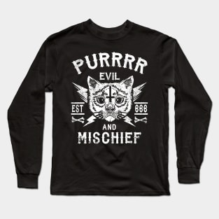 PURRRR EVIL AND MISCHIEF - SATANIC CAT - OCCULT CAT Long Sleeve T-Shirt